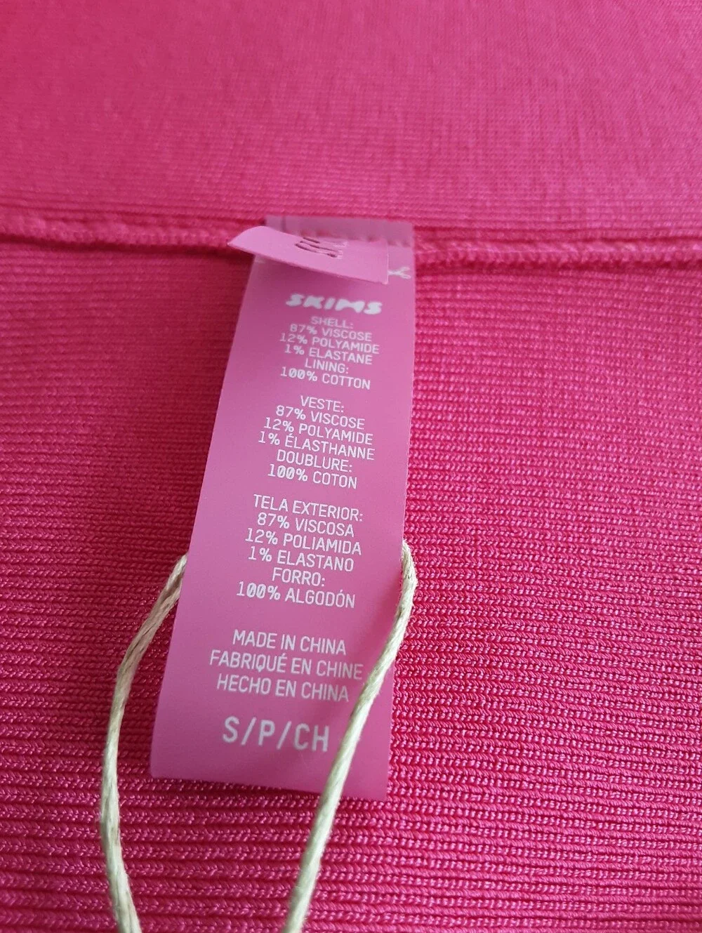 SKIMS Knit High Waist Bikini Bottom in Magenta Pink Sz S NWT